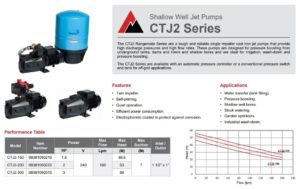 CTJ2 Series Shallow Well Jet Pump